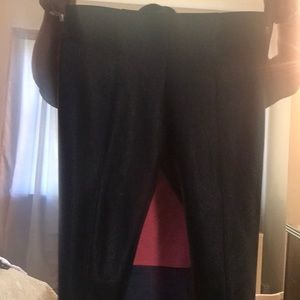 Black faux leather pants